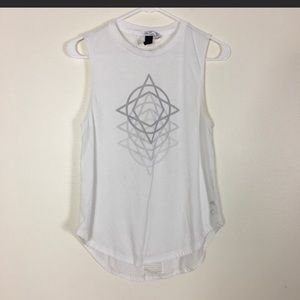 Adidas White Muscle Tank Top with Mesh Back